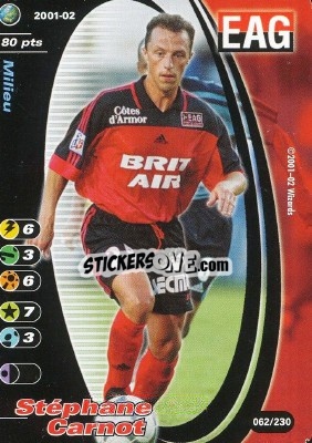 Cromo Stéphane Carnot - Football Champions France 2001-2002 n. 62 - Wizards of The Coast