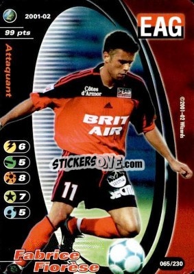 Sticker Fabrice Fiorèse - Football Champions France 2001-2002 n. 65 - Wizards of The Coast