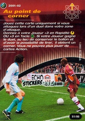 Sticker Au point de corner - Football Champions France 2001-2002 - Wizards of The Coast