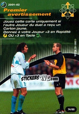 Sticker Premier avertissement - Football Champions France 2001-2002 - Wizards of The Coast