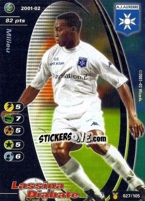 Sticker Lassina Diabate - Football Champions France 2001-2002 n. u27 - Wizards of The Coast