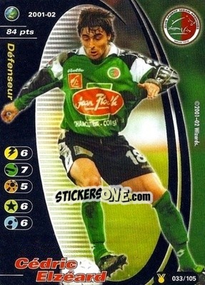 Sticker Cedric Elzeard - Football Champions France 2001-2002 - Wizards of The Coast