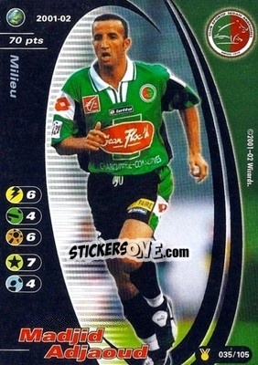 Sticker Madjid Adjaoud - Football Champions France 2001-2002 - Wizards of The Coast