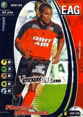 Sticker Florent Malouda - Football Champions France 2001-2002 n. u39 - Wizards of The Coast