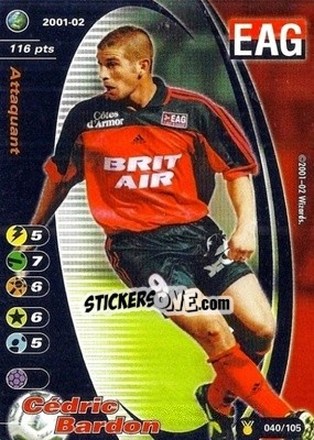 Sticker Cedric Bardon - Football Champions France 2001-2002 n. u40 - Wizards of The Coast