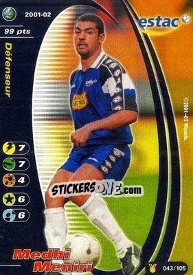 Sticker Mehdi Meniri - Football Champions France 2001-2002 n. u43 - Wizards of The Coast