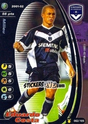 Sticker Eduardo Costa - Football Champions France 2001-2002 n. u62 - Wizards of The Coast