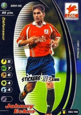 Sticker Johnny Ecker - Football Champions France 2001-2002 n. u64 - Wizards of The Coast