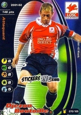 Sticker Djezon Boutoille - Football Champions France 2001-2002 - Wizards of The Coast