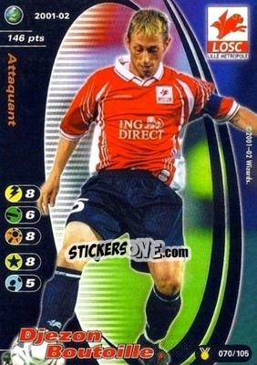 Cromo Djezon Boutoille - Football Champions France 2001-2002 n. u70 - Wizards of The Coast