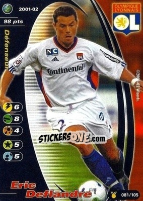Sticker Eric Deflandre - Football Champions France 2001-2002 - Wizards of The Coast