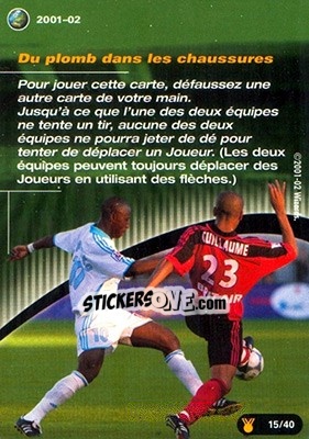 Sticker Du plomb dans les chaussures - Football Champions France 2001-2002 n. uT15 - Wizards of The Coast