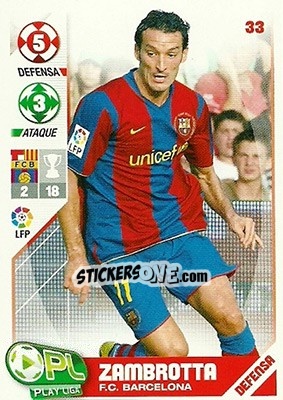 Sticker Zambrotta - Play Liga 2007-2008 n. 33 - Panini