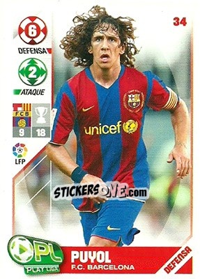 Sticker Puyol - Play Liga 2007-2008 n. 34 - Panini