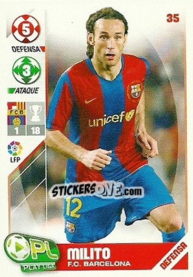 Sticker Gabriel Milito - Play Liga 2007-2008 - Panini