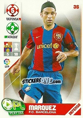 Sticker Rafael Marquez - Play Liga 2007-2008 n. 36 - Panini