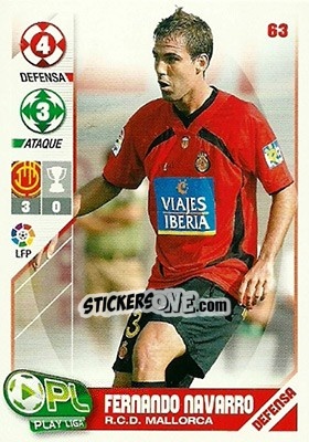 Sticker Fernando Navarro - Play Liga 2007-2008 n. 63 - Panini
