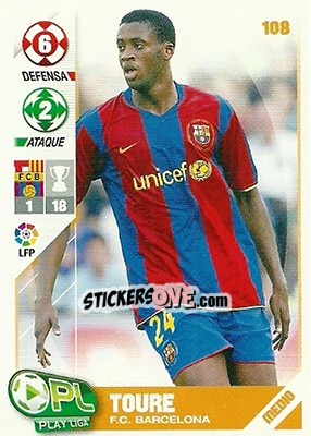 Sticker Yaya Touré - Play Liga 2007-2008 n. 108 - Panini