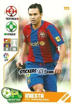 Sticker Iniesta - Play Liga 2007-2008 - Panini