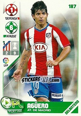Sticker Agüero - Play Liga 2007-2008 n. 187 - Panini