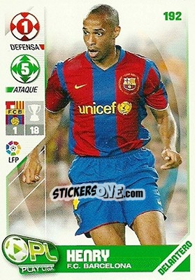 Sticker Thierry Henry - Play Liga 2007-2008 n. 192 - Panini