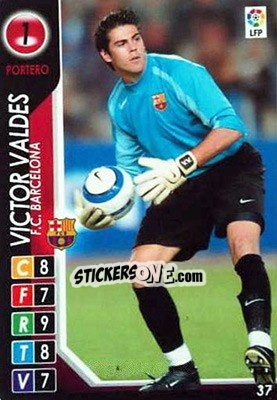 Sticker Víctor Valdés - Derby Total Spain 2004-2005 n. 37 - Panini