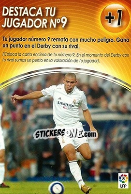 Sticker Destaca Tu Jugador No9 - Ronaldo Luis Nazario - Derby Total Spain 2004-2005 n. M1 - Panini