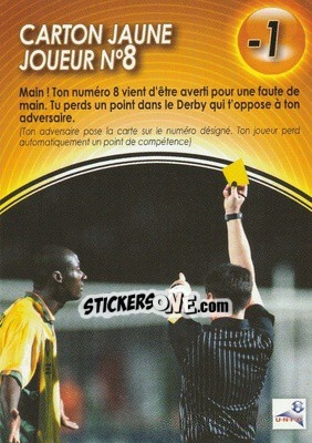 Sticker Carton Jaune Joueur nÂ° 8 - Derby Total France 2004-2005 n. E16 - Panini
