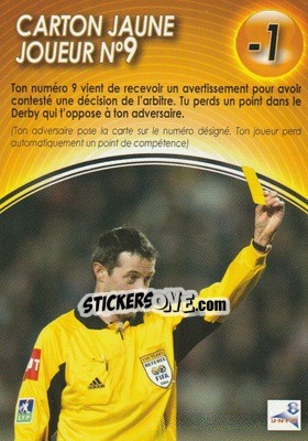 Cromo Carton Jaune Joueur nÂ° 9 - Derby Total France 2004-2005 - Panini