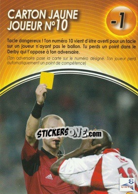 Cromo Carton Jaune Joueur nÂ° 10 - Derby Total France 2004-2005 - Panini