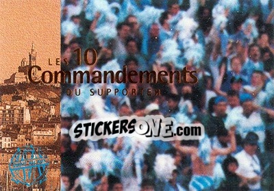 Figurina Les 10 commandements du supporter - Olympique De Marseille - Droit Au But 1996 - Panini