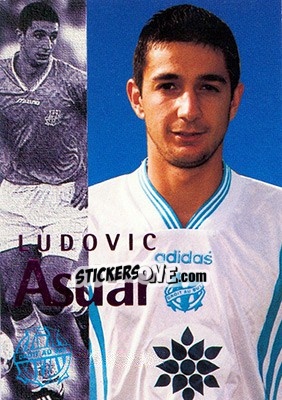Sticker Asuar Ludovic (portrait) - Olympique De Marseille - Droit Au But 1996 n. 28 - Panini