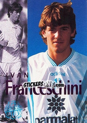 Figurina Franceschini Ivan (portrait) - Olympique De Marseille - Droit Au But 1996 - Panini