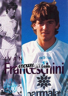 Sticker Franceschini Ivan (portrait) - Olympique De Marseille - Droit Au But 1996 n. 32 - Panini