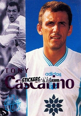 Sticker Cascarino Tony (portrait) - Olympique De Marseille - Droit Au But 1996 n. 34 - Panini