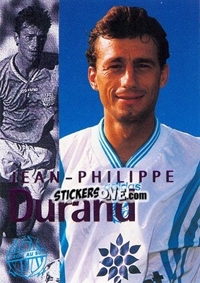 Cromo Durand Jean-Philippe (portrait) - Olympique De Marseille - Droit Au But 1996 - Panini
