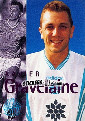 Figurina Gravelaine Xavier (portrait) - Olympique De Marseille - Droit Au But 1996 - Panini