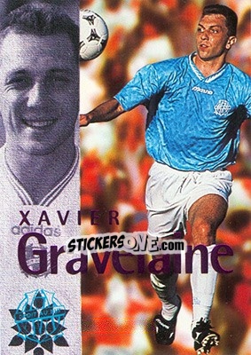 Figurina Gravelaine Xavier (action) - Olympique De Marseille - Droit Au But 1996 - Panini