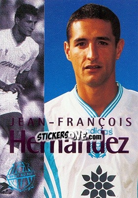 Cromo Hernandez Jean-Francois (portrait) - Olympique De Marseille - Droit Au But 1996 - Panini