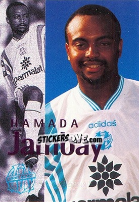 Sticker Jambay Hamada (portrait) - Olympique De Marseille - Droit Au But 1996 n. 48 - Panini