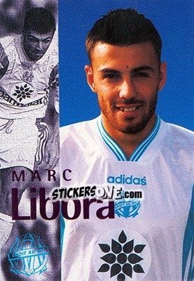 Sticker Libbra Marc (portrait) - Olympique De Marseille - Droit Au But 1996 n. 54 - Panini