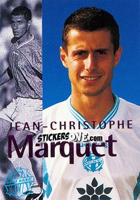 Sticker Marquet Jean-Christophe (portrait) - Olympique De Marseille - Droit Au But 1996 n. 58 - Panini