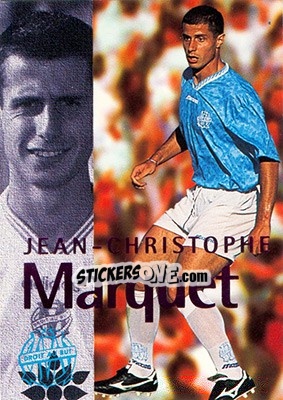 Sticker Marquet Jean-Christophe (action) - Olympique De Marseille - Droit Au But 1996 - Panini