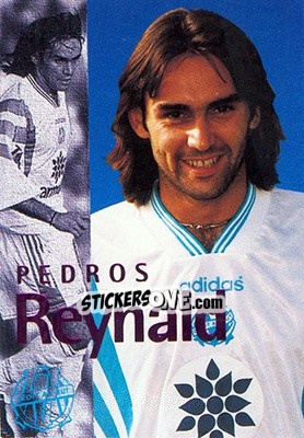 Sticker Pedros Reynald (portrart) - Olympique De Marseille - Droit Au But 1996 - Panini