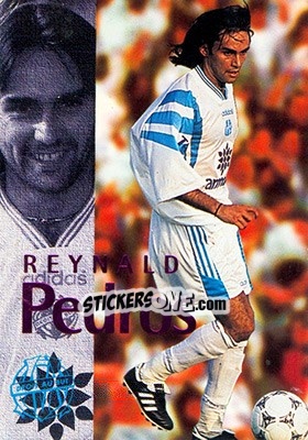 Sticker Pedros Reynald (action) - Olympique De Marseille - Droit Au But 1996 - Panini