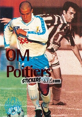 Sticker OM-Poitiers - Olympique De Marseille - Droit Au But 1996 - Panini