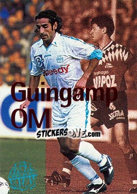 Sticker Guinguamp-OM (coupe Ligue) - Olympique De Marseille - Droit Au But 1996 n. 77 - Panini