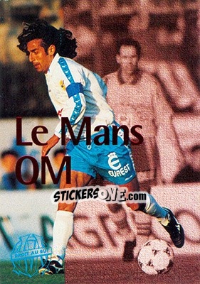 Sticker Le Mans-Om - Olympique De Marseille - Droit Au But 1996 - Panini