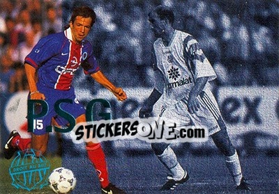 Sticker P.S.G. - Olympique De Marseille - Droit Au But 1996 - Panini