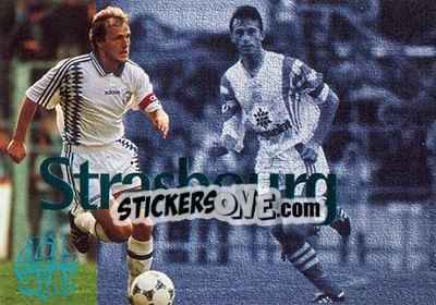 Sticker Strasbourg - Olympique De Marseille - Droit Au But 1996 n. 107 - Panini
